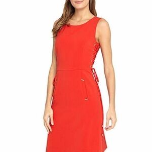 Tahari  Red Sleeveless Dress